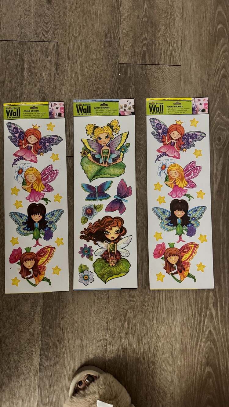 Main Street Wall Creations Fairies Wall Decals Jumbo Stickers Set of 3